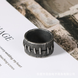 Stainless Steel Retro Men's <b>Ring</b> SA1222 Patchwork Design Geometric Pattern Gift Jewelry - Product Image 4