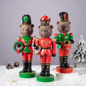 <span class=keywords><strong>Soldat</strong></span> <span class=keywords><strong>Casse</strong></span>-<span class=keywords><strong>Noisette</strong></span> Ours Brun en Polyrésine, Artisanat de Noël pour la Décoration Intérieure, 12,5 Pouces, Direct Usine - Product Image 1