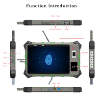 Tableta Robusta Android 11 de 8 Pulgadas con Lector de Huellas Dactilares Iris, Escáner de Código de Barras, Lector de Tarjetas RFID NFC Inteligente y Reconocimiento Facial Seguro