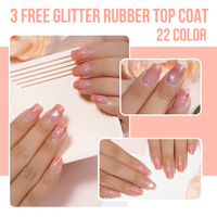 3 vernis de finition en gel UV épais à paillettes, sans HEMA ni TPO, pour nail art, effet scintillant, compatible UV LED, dissoluble, pour salons