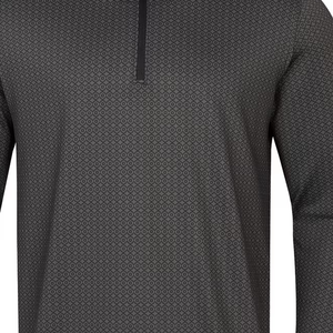 Ready To Ship Men's Quarter Zip <b>Golf</b> Pullover <b>Long</b> <b>Sleeve</b> Allover Pattern Performance Shirt Lightweight Sports <b>Top</b> In Stock - Product Image 2