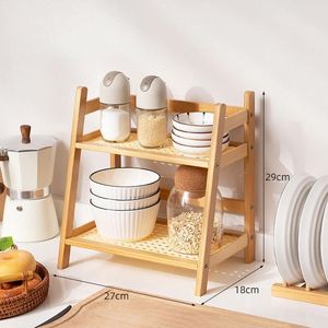 Double-tier Standing Type Non-folding Multifunctional Simple Stocked Modern Sustainable Durable Storage <b>Rack</b> Kitchen Storage - Product Image 6