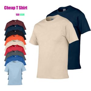Wholesale 150Gsm <b>Blank</b> Black 100% Quality <b>Ring</b> Spinning Cotton Custom Printed Logo Men's O-Collar T-Shirt - Product Image 1
