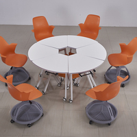Bureau de réunion moderne extensible de forme ronde Table de formation pliante de conférence empilable