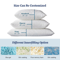 Oreiller de lit réglable de qualité hôtelière pour le soin du cou, avec mousse à mémoire de forme déchiquetée et housse lavable, pour chambre et hôtel