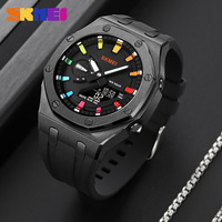 SKMEI Herren Multifunktionale Outdoor-Sportuhr Wasserdichte Digitale Uhr mit Aluminiumgehäuse und Silikonarmband Moment Beauty
