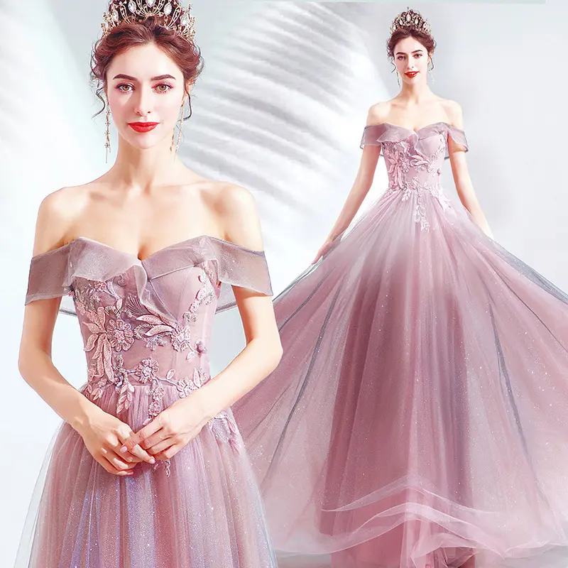 Gaun Malam Ungu Payet Cantik Gaun Prom Leher V Dalam Gaun Pesta Gala Acara Khusus 2020 Gaun Pesta