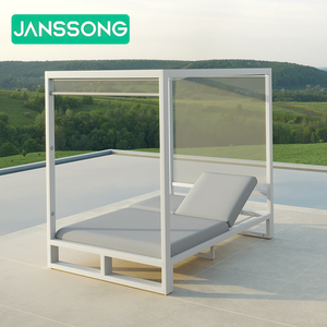 Venta al por mayor popular cama doble sombrilla con marco de aluminio <span class=keywords><strong>tumbonas</strong></span> para modernos salones de patio en el jardín - Product Image 2