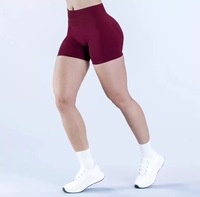 Shorts de sport personnalisés pour femmes, taille mi-haute, en nylon à séchage rapide, pour yoga et fitness, avec compression athlétique