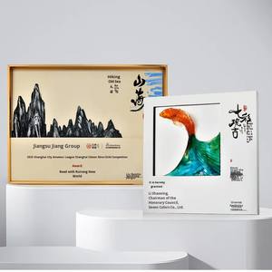 Plaque de remerciement des sponsors des Golden Glory Awards, plaque personnalisée gravée au laser <span class=keywords><strong>en</strong></span> or, cadre <span class=keywords><strong>en</strong></span> métal écologique, cadeau de récompense, pierre de Liuli - Product Image 4