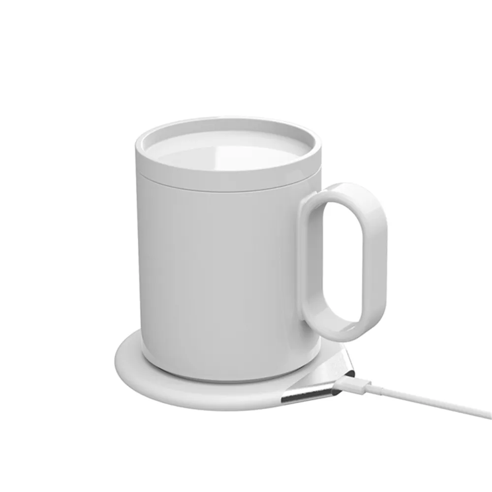 2 In 1 Ontwerp Desktop 350Ml Mobiele Draadloos Opladen Warm Kopje Koffie 55 Graden Constante Temperatuur Keramische Elektrische Mok