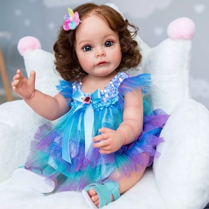 Poupée reborn en silicone de 22 pouces, réaliste et anatomiquement correcte, nouveau-né avec sucette magnétique et couche, jouet réaliste - Product Image 4