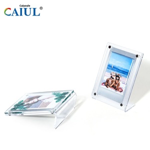 3 Inch Magnet Acrylic Hollow <strong>Photo</strong> <strong>Frame</strong> Ins Style Fashion Corrugated Transparent <strong>Photo</strong> Stand Made Plastic - Product Image 4