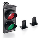2 feux de signalisation LED rouges et verts de 40 mm de longueur avec support, feux indicateurs - Product Image 1