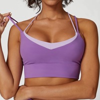 Conjunto Deportivo de Verano para Mujer: Sujetador Deportivo con Espalda Cruzada y Pantalones de Yoga de Cintura Alta, Transpirables y Absorbentes del Sudor