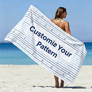 Serviette de plage en coton personnalisée avec impression sur mesure, livraison rapide - Product Image 1