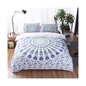 Kustom 100% poliester Turki Set tempat tidur tunggal pola cetak Modern 24 jam Online putih hijau & warna tunggal - Product Image 1