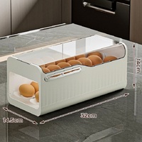 Porte bac à légumes automatique pour porte latérale de réfrigérateur à roulettes de qualité alimentaire Conteneur de stockage en plastique PP Organisateur d'oeufs