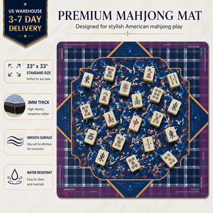 Tapis de mahjong américain de luxe 84x84cm, 3mm d'épaisseur, imperméable, antidérapant, durable, housse de table portable, livraison rapide en 3-7 jours - Product Image 1