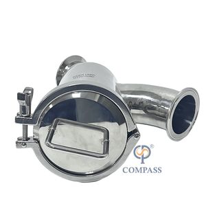 DN50 Acero Inoxidable Sanitario de Grado Alimenticio SS316L Sanitaria Tri Clamp Colador sin Retención Codo Tipo Y Filtro con Perforado - Product Image 4