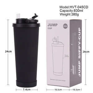 830ml rivestimento in ceramica rimbalzo telescopico doppio acciaio inox nuova perla assorbente Thermos portatile <span class=keywords><strong>tazza</strong></span> per bevande nuove - Product Image 2