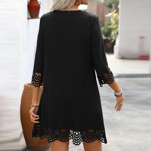 Mujer Vintage estilo europeo americano 2025 Primavera Verano vacaciones media manga A-Line vestido poliéster Spandex <span class=keywords><strong>imperio</strong></span> antiestático - Product Image 2