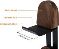 Support de manette de jeu en bois 2-en-1 réglable à 2 niveaux, type sur pied pour PS/Xbox/Switch/Nintendo |   Noir