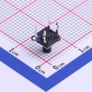 TS-1109-6026 Tactile Switch Through hole-4P,4.5x4.5mm Switch Single Pole Single Throw Round Button 2.6N Through Hole - Product Image 2