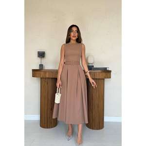 Vestido Moccah con Cuello Halter, Corte en A, Cintura Natural, Tejido Transpirable, para Fiesta o Uso Casual - Product Image 5