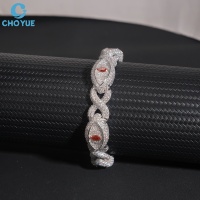 Bracelet en argent 925 pour femme CHOYUE, moissanite taille brillant, plaqué rhodium noir, chaîne de luxe en forme de croix, bijoux de soirée GRA