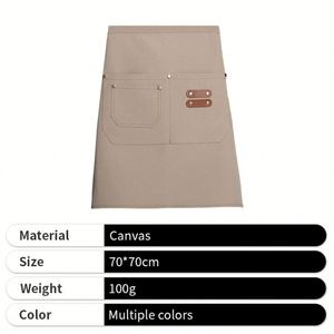 Tablier mi-taille en tissu anti-éclaboussures noir, rouge, bleu, vert, marron pour la restauration (vente en gros) - Product Image 4