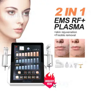 14 in 1 2 handles RF EMS Plasma Muscle Recovery pen and Reshape Skin rejuvenation facial cold plasma pen