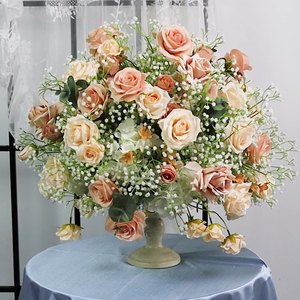 Nouveau 50cm champagne Couleur Starry Rose Boule De Mariage Table Décoration Centre Floral Simulation Fleur - Product Image 1