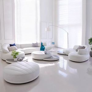 Set di Divani in Pelle di Ultima Generazione Direttamente dalla Fabbrica, 1+<span class=keywords><strong>2</strong></span>+3 Posti, per Soggiorno, Hotel e Appartamenti, a Prezzo Conveniente - Product Image 3