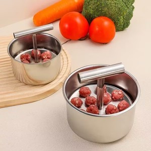 Molde <span class=keywords><strong>para</strong></span> Albóndigas de Acero Inoxidable, 6 y 12 Cavidades, <span class=keywords><strong>Prensa</strong></span> Manual Reforzada, Resistente al Óxido, Herramienta de Cocina que Ahorra Esfuerzo, Comercial - Product Image 4