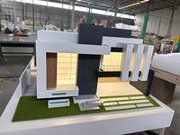 Arquitectura de Villa con piscina y luces para modelo arquitectónico 3D moderno y modelo de construcción