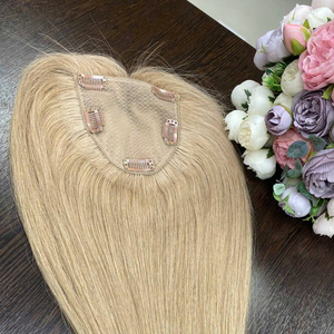 Venta al por mayor OEM de Topper de Cabello Vietnamita 100% Humano Virgen Remy, Topper de Cabello Liso Negro Natural con Base de Seda y Base de Encaje Personalizada - Product Image 1