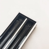 Diffuseur d'air linéaire sans cadre en PVC noir moderne de haute qualité pour plafond, durable pour la ventilation CVC
