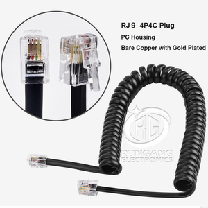 Câble téléphonique plat RG à ressort RJ9 4P4C <span class=keywords><strong>RJ11</strong></span> noir et blanc, gaine en PVC torsadée CAT3, certifié RoHS CE REACH - Product Image 5