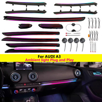 Audi A3 8V 8Y S3 RS3 2013-2019 Ambientebeleuchtung Armaturenbrett Lüftungsgitter LED-Atmosphärenlampe mit RGB 30-Farben Plug&Play