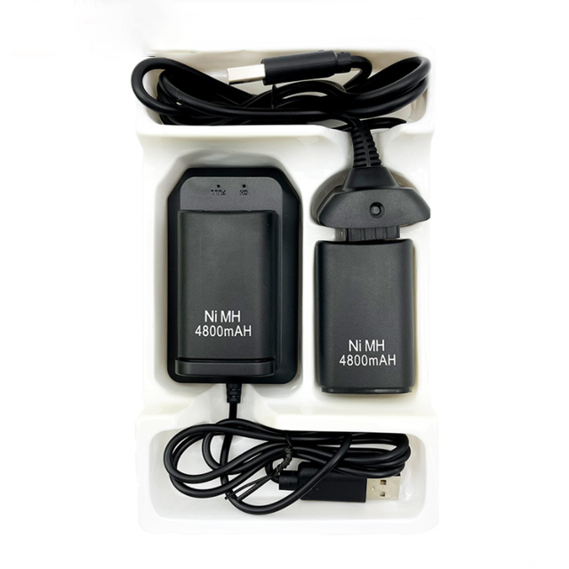 4800mAh Rechargeable Battery Pack and USB Charging Cable Kit for Xbox 360 Wireless Controller Gaming Accessories