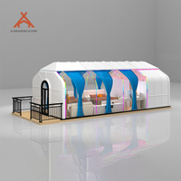 Kawagebo Kamp (KK) 8.2m X 3.9m X 3m Cabane préfabriquée de style cabine, géodésique, en polystyrène PC, de type carré, pour hôtel étoilé extérieur