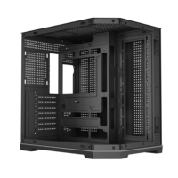 ESGAMING Essential untuk Casing PC Mid Tower Seaview dengan Efek Lampu RGB SPCC, Casing Komputer Gaming dengan Jendela Panel Samping
