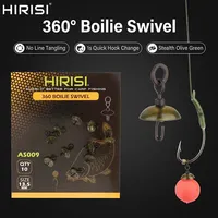 10 Stück pro Packung Hirisi Karpfenangeln Schnellwechsel-Wirbel mit Gummi-Schirmwirbeln für Ronnie Rig Terminal Tackle AS009
