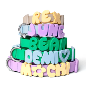 Collar de Perro Personalizable de PVC Impermeable con 26 Letras de Silicona para Etiqueta de Nombre de Mascota y Aventuras al Aire Libre - Product Image 2