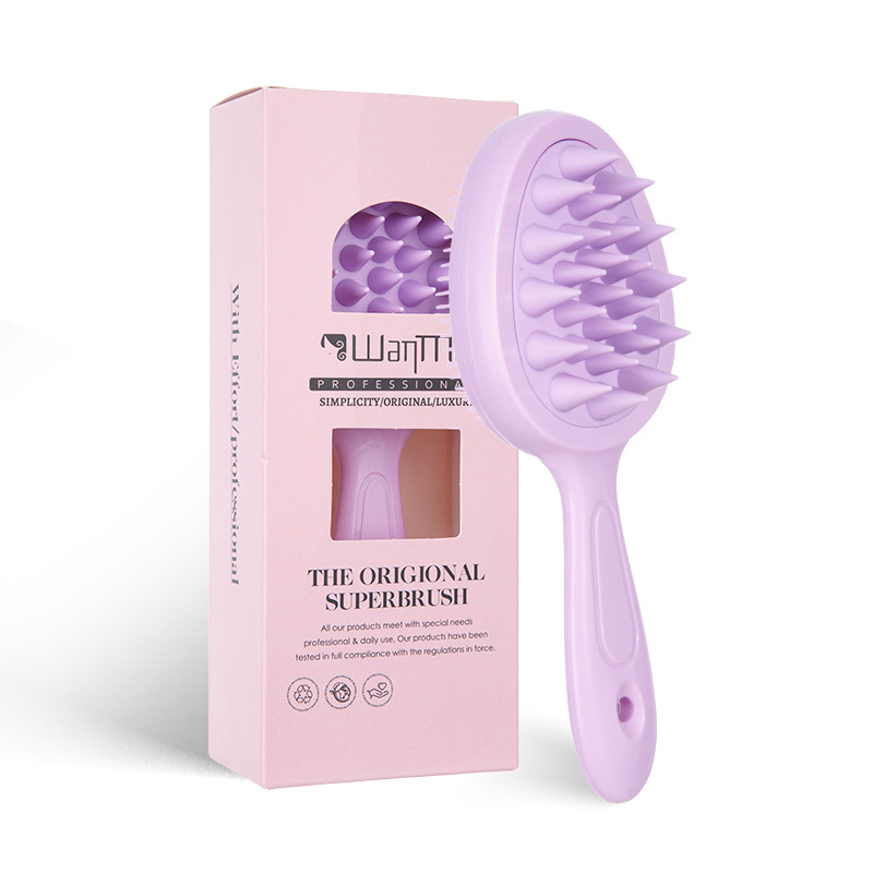 Brosse à shampoing double face violette