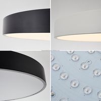 Plafonnier LED réglable au design moderne, rond/carré, en acrylique, à montage en surface, en aluminium, encastré, plat, pour chambre à coucher