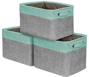 Maison Décoratif Panier <span class=keywords><strong>Rectangulaire</strong></span> Tissu Bacs De Rangement Organisateur Panier avec Poignées - Product Image 1