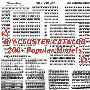 Kit Ciglia a Ciuffetti Individuali con Effetto Mix Curvatura 80D-200D e Base Rinforzata, All'ingrosso, Personalizzabile con Logo e Private Label - Product Image 5