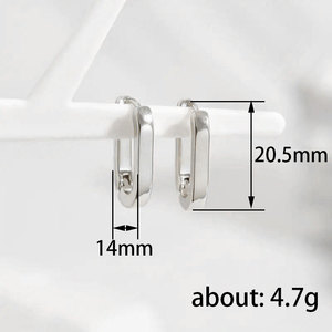 Orecchini a Cerchio Geometrici a Forma di U per Donne, Design Semplice per Uso Quotidiano, Accessori per Orecchie - Product Image 4